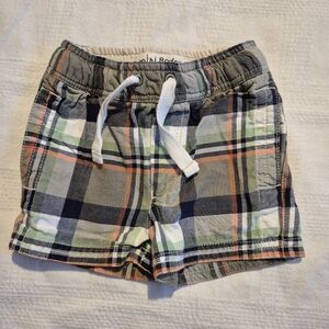 Mini Boden boys size 1 1/2 plaid pull on shorts VGUC